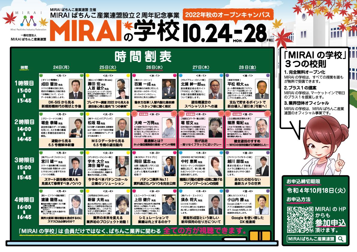 MIRAIがオープンセミナー開催 20コマを延べ7989人が視聴